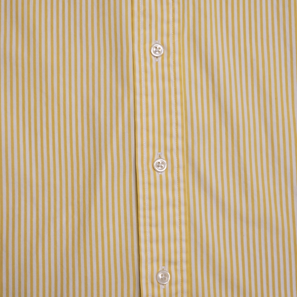 Ralph Lauren Dress Shirt Classic Fit Medium Yellow & White Stripes - Picture 6 of 16